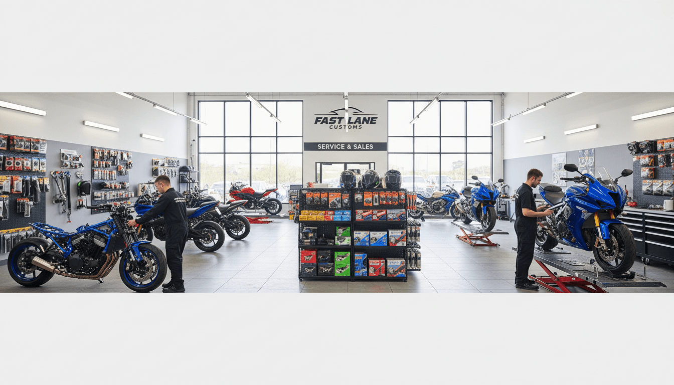 MP Moto consultation with customer about bike service